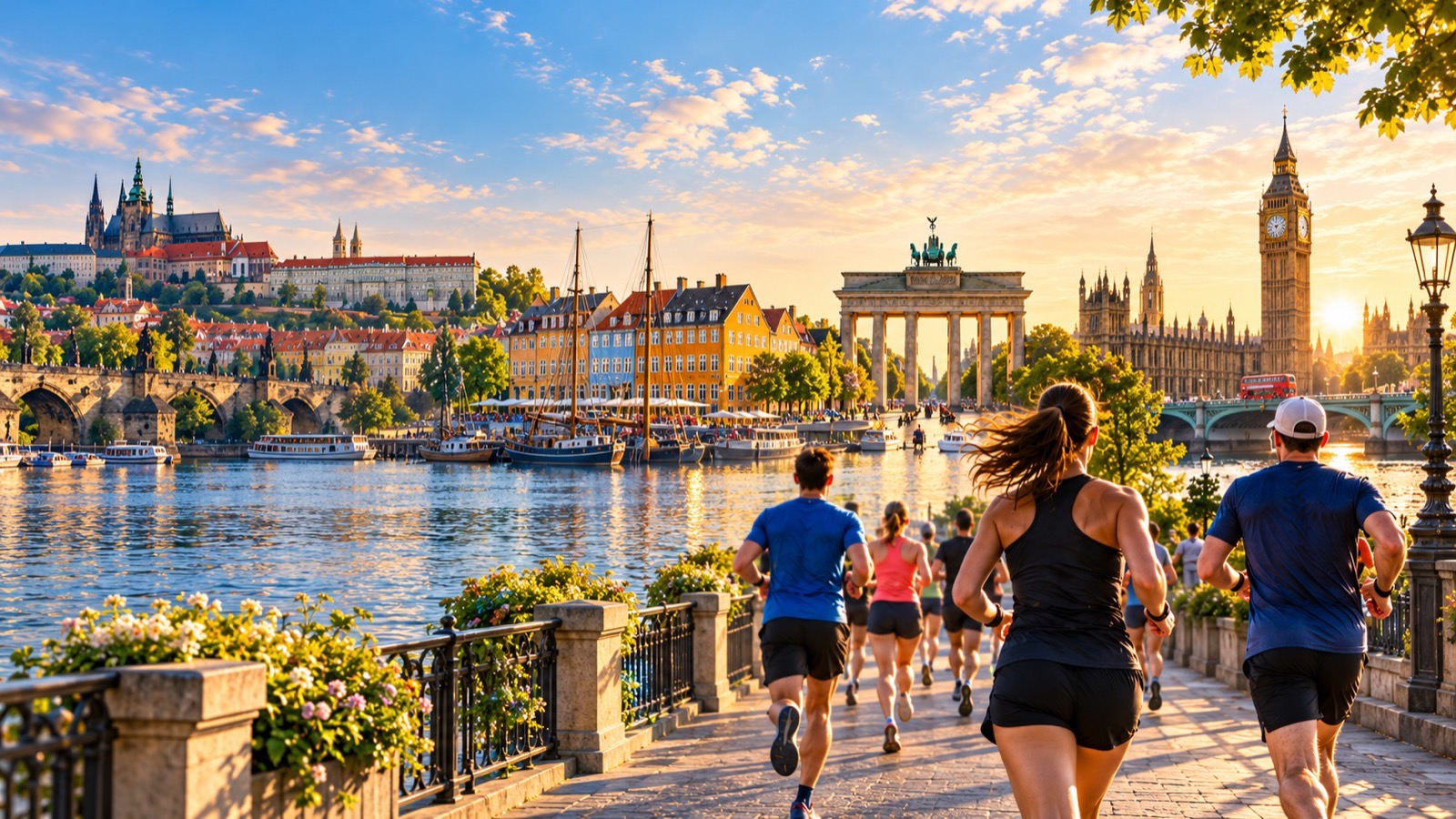 Runners across European race cities